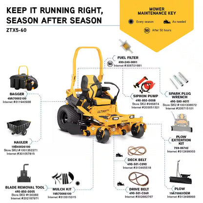 Ultima ZTX5 60 In. Fab Deck 24 HP V-Twin Kawasaki Zero Turn Mower with Roll over Protection and Front Wheel Suspension
