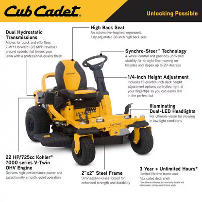 Ultima ZTS1 42 In. Fabricated Deck 22HP V-Twin Kohler 7000 Series Engine Dual Hydro Drive Gas Zero Turn Riding Mower