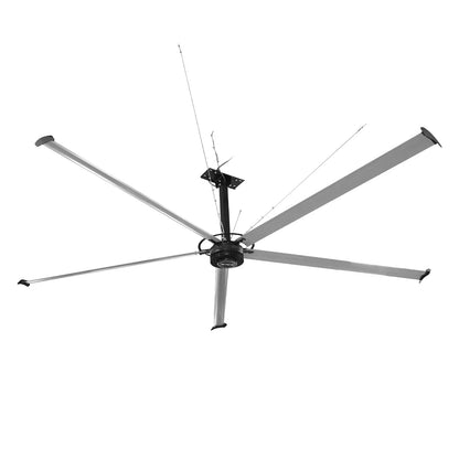 24FT HVLS Industrial Ceiling Fan 220V 1-Phase - Energy Efficient Large Area Air Circulation Fan for Warehouses & Factories, 24FT1PH