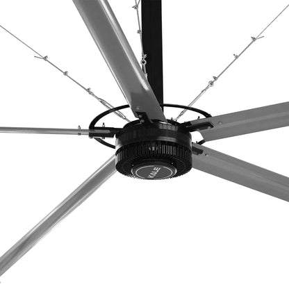 24FT HVLS Industrial Ceiling Fan 220V 1-Phase - Energy Efficient Large Area Air Circulation Fan for Warehouses & Factories, 24FT1PH