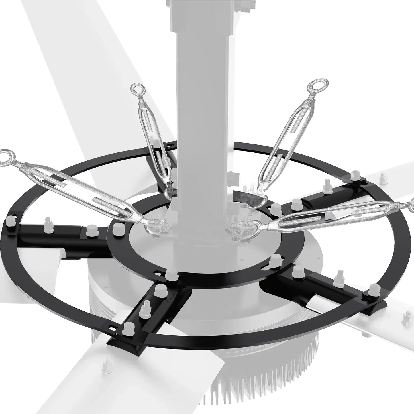 24FT HVLS Industrial Ceiling Fan 220V 1-Phase - Energy Efficient Large Area Air Circulation Fan for Warehouses & Factories, 24FT1PH