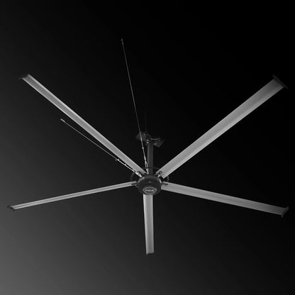 24FT HVLS Industrial Ceiling Fan 220V 1-Phase - Energy Efficient Large Area Air Circulation Fan for Warehouses & Factories, 24FT1PH