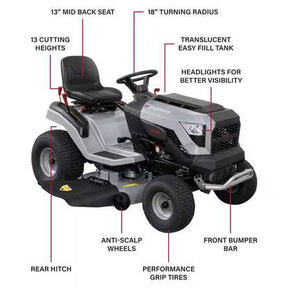 MT200 42 In. 19.0 HP 540Cc EX1900 Series Briggs and Stratton Engine Automatic Gas Riding Lawn Tractor Mower