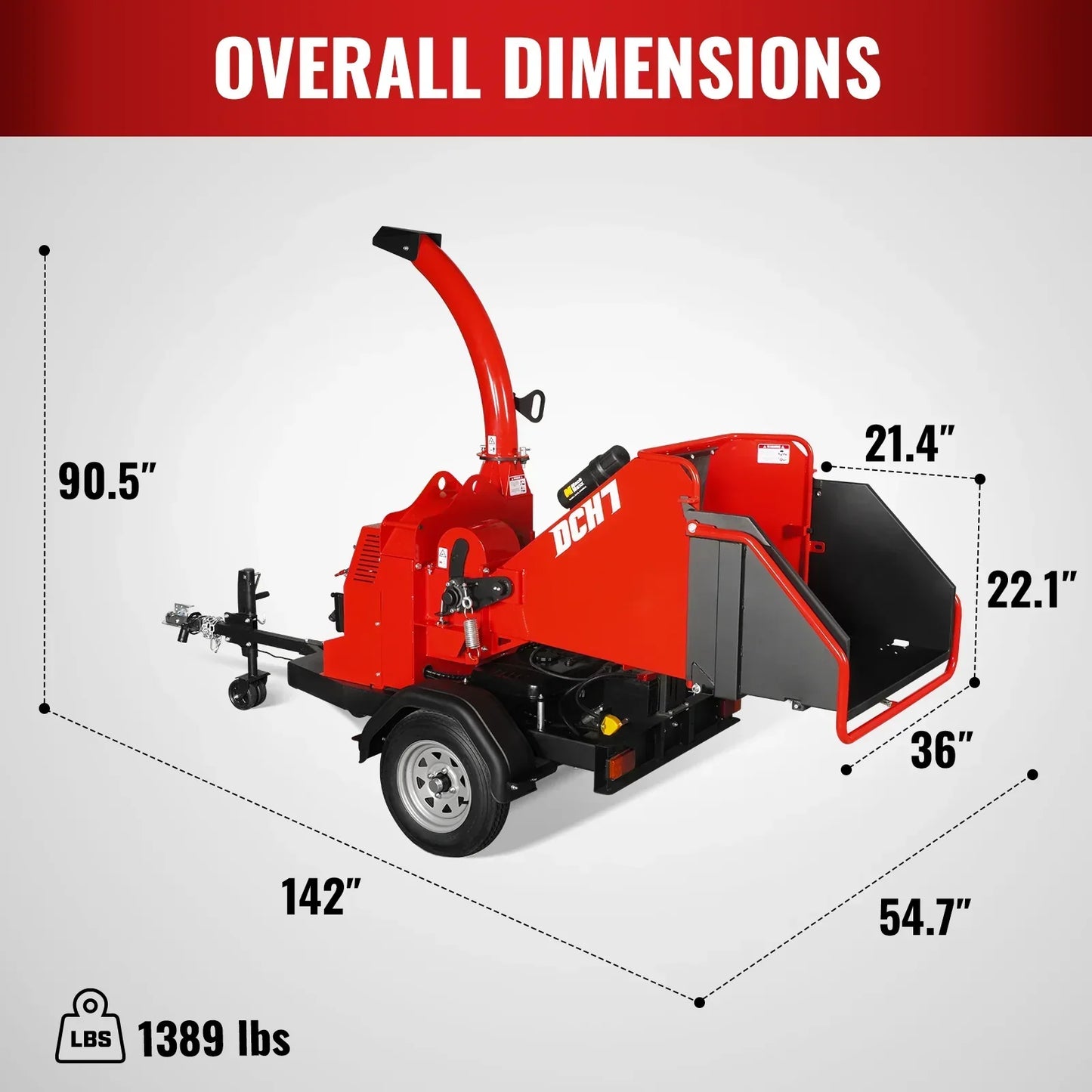 25hp 750cc Twin Cylinder ZONSEN Petrol Engine 7” Hydraulic Feeding Wood Chipper, DCH7